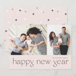 Cartão De Festividades Feliz ano novo Mínimo Moderno - Duas Férias de Fot