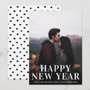 Cartão De Festividades Feliz ano novo Moderno de Foto Simples