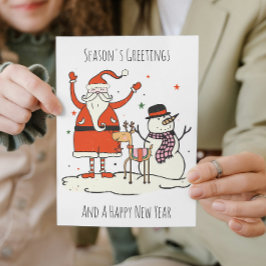 Cartão De Festividades Feliz ano novo Não Fotográfico de Natal Colorido