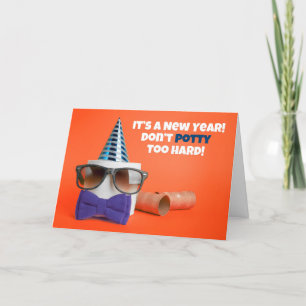 Cartão De Festividades Feliz Ano Novo Papel Higiênico Humor