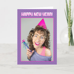 Cartão De Festividades Feliz Ano Novo Para Qualquer Mulher Divertida dos