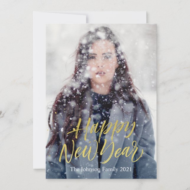 Cartão De Festividades Feliz Ano Novo Personalizável (Frente)