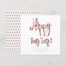 Cartão De Festividades Feliz ano novo Rosa moderno Dourado 2022