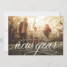 Cartão De Festividades Feliz Ano Novo uma foto elegante