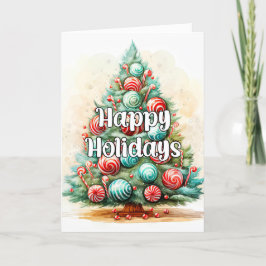 Cartão De Festividades Feliz Árvore De Natal Com Presentes