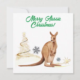 Cartão De Festividades Feliz Aussie Christmas Kangaroo