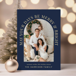 Cartão De Festividades Feliz azul brilhante de fotografia em arco elegant