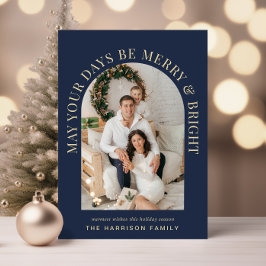 Cartão De Festividades Feliz azul brilhante de fotografia em arco elegant