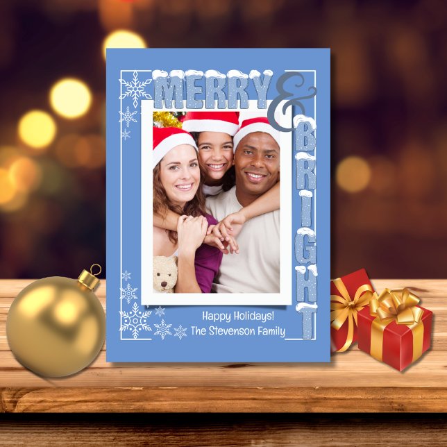 Cartão De Festividades Feliz Azul Moderno e Típica Retroativa Brilhante (Criador carregado)