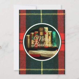 Cartão De Festividades Feliz Bookmas, Leitores e Natal Literário 