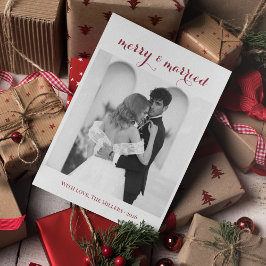 Cartão De Festividades Feliz & Casado - Natal Personalizado para Recém-Ca