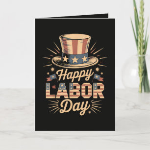 Cartão De Festividades Feliz Celebração Patriótica do Dia do Trabalho