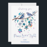 Cartão De Festividades Feliz Chanucá Personalizado, Paz, Amor e Luz<br><div class="desc">Elegante e único,  este design de tirar o fôlego é certamente cativo!</div>