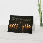 Cartão De Festividades Feliz Chanukah Hanukkah Menorah Luzes Velas<br><div class="desc">Feliz Chanukah Hanukkah Lâmpada Menorah Candelabrum com Nove Ramificações Lançaram Velas Judaicas Festival de Luzes Celebração</div>