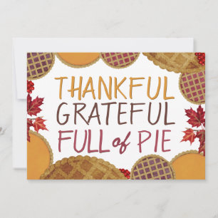 Cartão De Festividades Feliz Cheio de Ação de Graças de Pie Happy