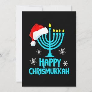 Cartão De Festividades Feliz Chrismukkah 2022 Feliz Hanukkah Natal Sa