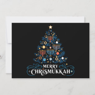 Cartão De Festividades Feliz Chrismukkah Feriado Judaico Hanukkah
