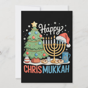 Cartão De Festividades Feliz Chrismukkah Hanukkah Natal Chanukah