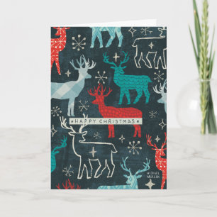 Cartão De Festividades Feliz Christmastime Reindeer