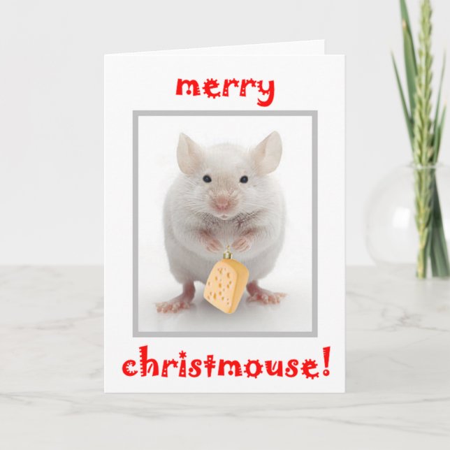 Cartão De Festividades Feliz Christmouse! (Frente)