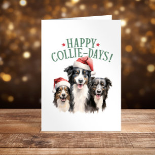 Cartão De Festividades Feliz Collie-Days Collies Coca-Colas Engraçado Nat