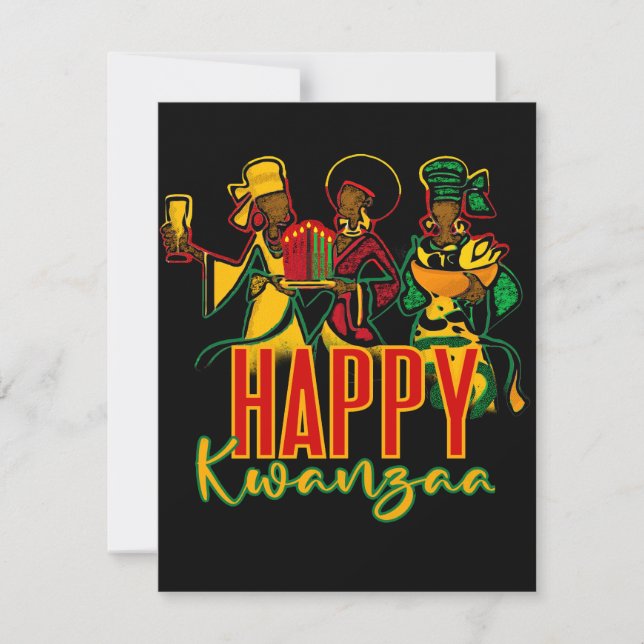 Cartão De Festividades Feliz comemoração de Kwanzaa (Frente)