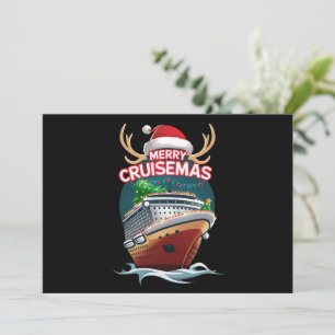 Cartão De Festividades Feliz Cruisemas Navio de Cruzeiro Família Natal En