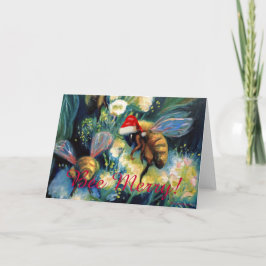 Cartão De Festividades Feliz de abelhas! (Abelhas de Mel com Feliz Natal!