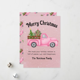 Cartão De Festividades Feliz de árvores de Natal de caminhoneiros cor-de-