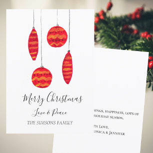 Cartão De Festividades Feliz de Baubles e brilhante de Natal com Aquarela