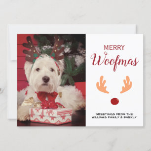 Cartão De Festividades Feliz de Cachorro Bonita Foto de Natal de Woofmas