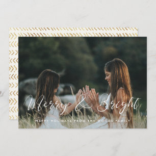 Cartão De Festividades Feliz de Caligrafia Elegante e Foto Brilhante