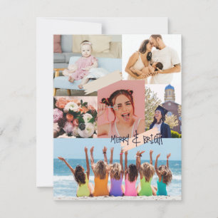 Cartão De Festividades Feliz de colagem moderna e Foto de Natal brilhante