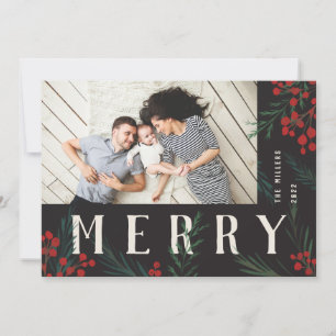 Cartão De Festividades Feliz de Fotografias de Tipografia Botânica
