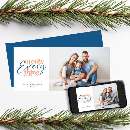 Cartão De Festividades Feliz de Natal Azul Tudo Feriado Foto
