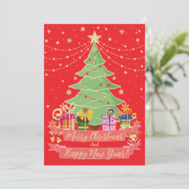 Cartão De Festividades Feliz de Natal e Feliz ano novo