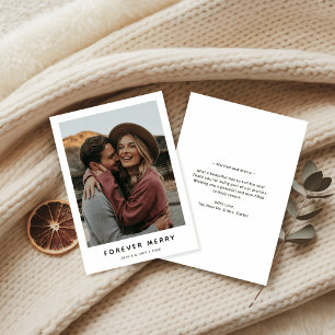 Cartão De Festividades Feliz de Natal para sempre e Foto de Casamento Cas