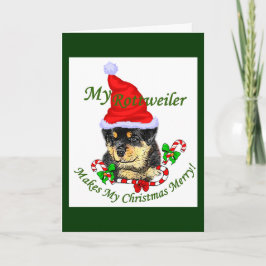 Cartão De Festividades Feliz de Natal Rottweiler