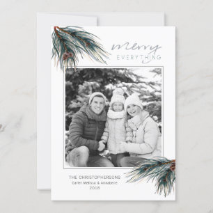 Cartão De Festividades Feliz de pinheiro de aquarela de feriado TUDO Foto