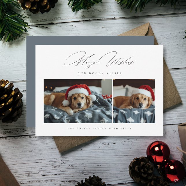 Cartão De Festividades Feliz deseja beija-flores 2 Photo Pet Natal (Criador carregado)