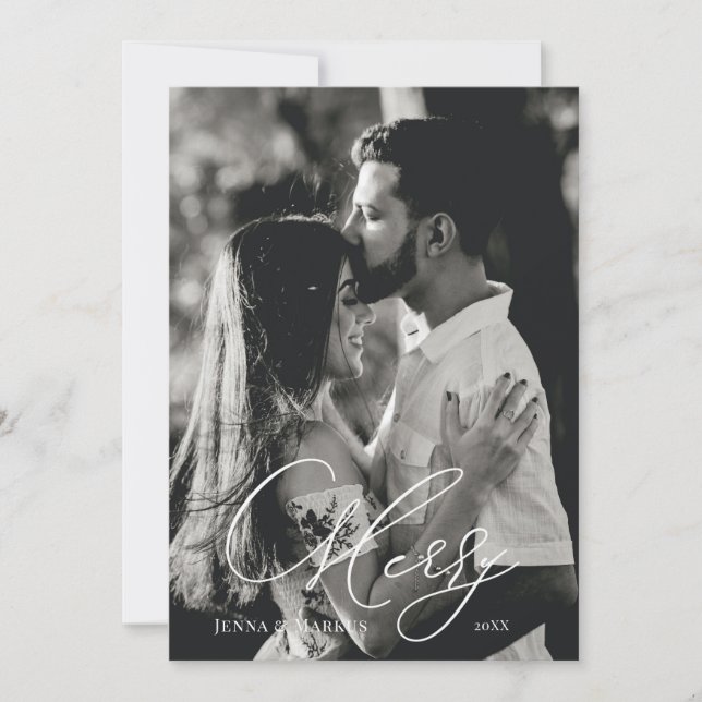 Cartão De Festividades Feliz Design de Natal (Frente)