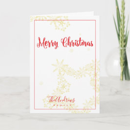 Cartão De Festividades Feliz Design de Natal Elegante com Flocos de Neve