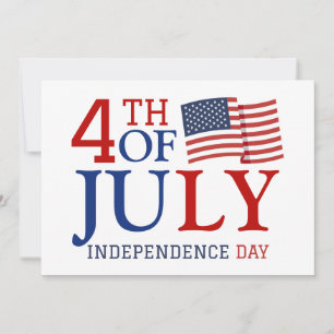 Cartão De Festividades Feliz dia 4 de julho Dia da Independência Azul Ver