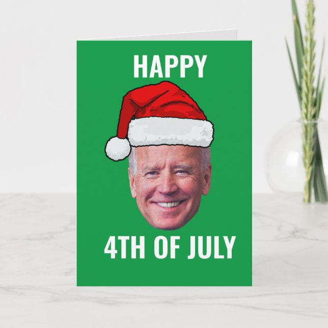 Cartão De Festividades Feliz Dia 4 De Julho Joe Biden Natal (Frente)