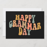 Feliz Dia da Gramática Retro Ondulado