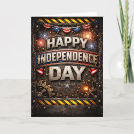 Cartão De Festividades Feliz Dia da Independência Patriótico Industrial
