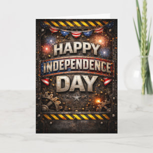 Cartão De Festividades Feliz Dia da Independência Patriótico Industrial