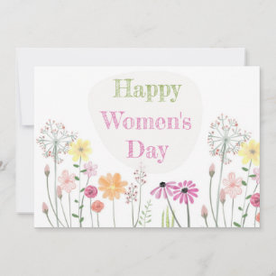 Cartão De Festividades Feliz Dia da Mulher Saudação