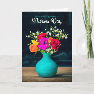 Cartão De Festividades Feliz Dia das Enfermeiras Belo Convênio da Flor 
