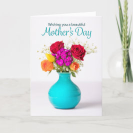 Cartão De Festividades Feliz Dia das Mães Bela Arranjo de Flores 